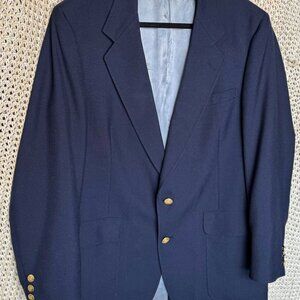 Hart Schaffner Marx Jack Nicklaus Golden Bear Navy Blazer Brass Buttons 42R Wool